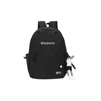 Wenpercy Nylon Travel Bag Backpack Regular Unisex Black/White