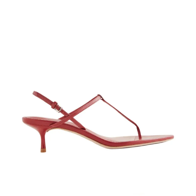 REFORMATION Delphine Strap Sandals 5cm Women's Red-1
