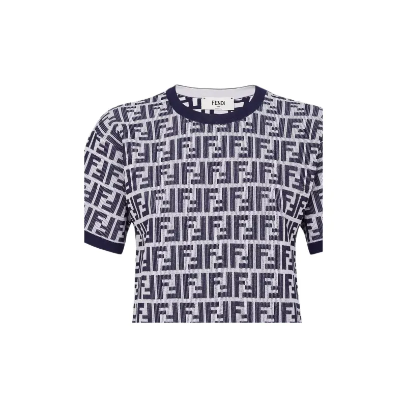 FENDI Navy Blue Cotton Jumper Sweater Women's Marine Blue-2