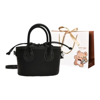 ERANGBEAR PU Bucket Bag, Shoulder Bag, Crossbody Bag, Handbag Women's Black/White/Brown/Khaki/Coffee