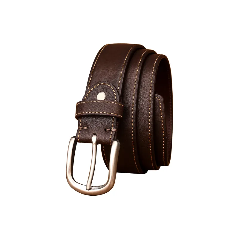 CATELLES Thick Horse Leather Leather Belts Men's Black/Coffee/Camel 3.8cm-5