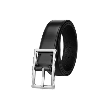 CATELLES Top Grain Cow Leather Leather Belts Men's Silver Buckle Black/Gold Tone Lock Coffee Width  3.5cm