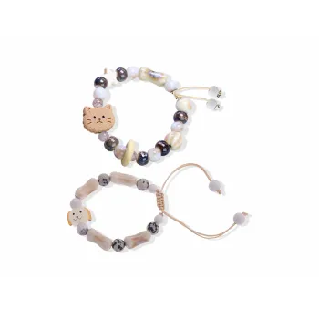 Muyan Alloy Cat And Dog Beaded Bracelet Unisex