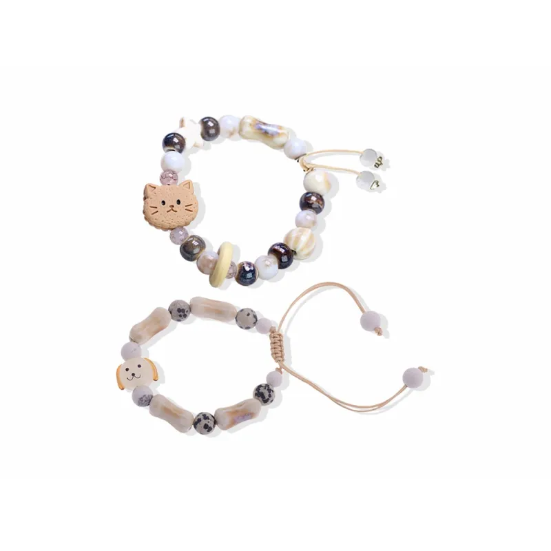 Muyan Alloy Cat And Dog Beaded Bracelet Unisex-2