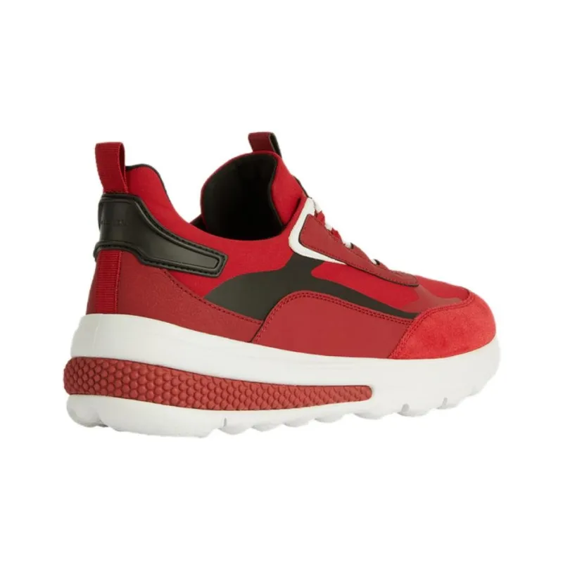 GEOX Spherica Actif Anti-Slip Wear-Resistant Low-Top Casual Shoes Men's Red Black-3