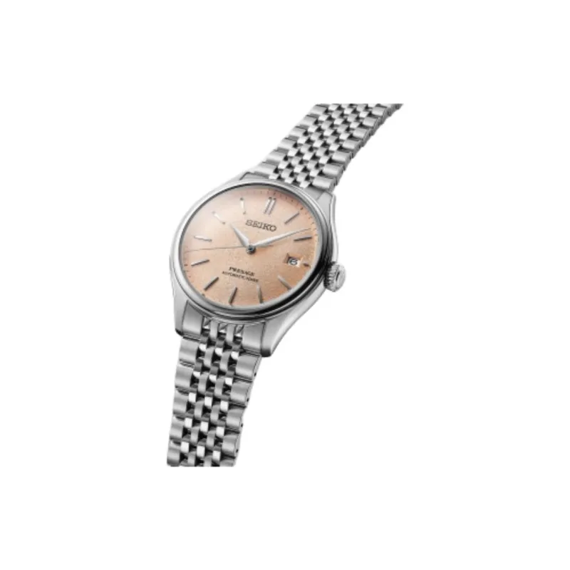 SEIKO Presage Series Automatic Mechanical Movement Stainless Steel Strap Watch 40.2mm Men's Watches Pink Watch Dial-2