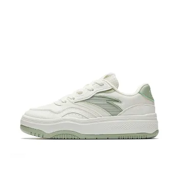 Anta Anti Slip And Wear Resistant Lightweight Height Increasing Low Top Skateboard Shoes Women's White Green