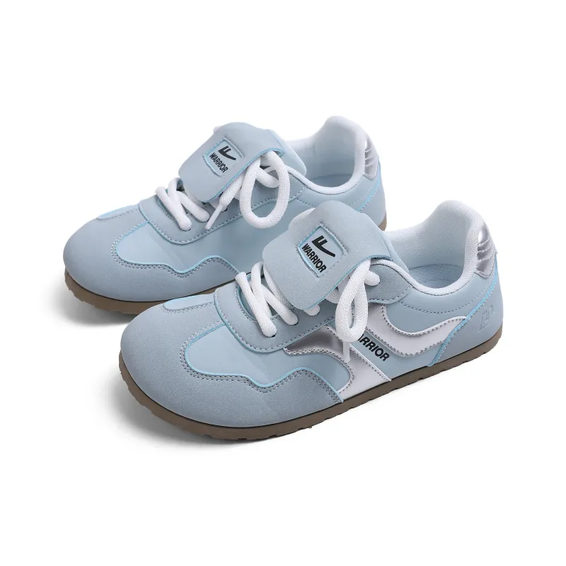 Warrior Wear resistant And Lightweight Low Top Skateboard Shoes Women's Blue Silver-1