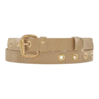 Vivienne Westwood Leather Belts Unisex Gold Width 2.5cm