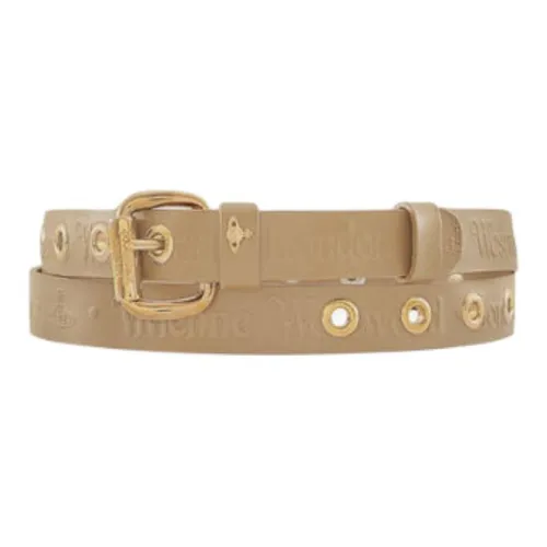 Vivienne Westwood Leather Belts Unisex Gold Width 2.5cm