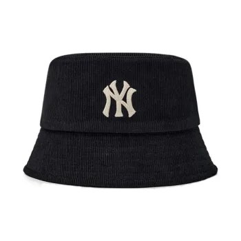 MLB Cotton Polyester Corduroy Bucket Hats Unisex Black/Dark Cream