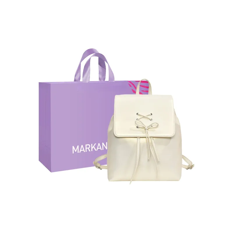 MARKANGARO PU Backpack Regular Women's Ballet Dance Pink/Milk White/White-5