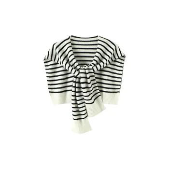 Youyoulan Viscose Shawls Women's Black White