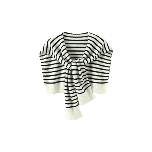 Youyoulan Viscose Shawls Women's Black White