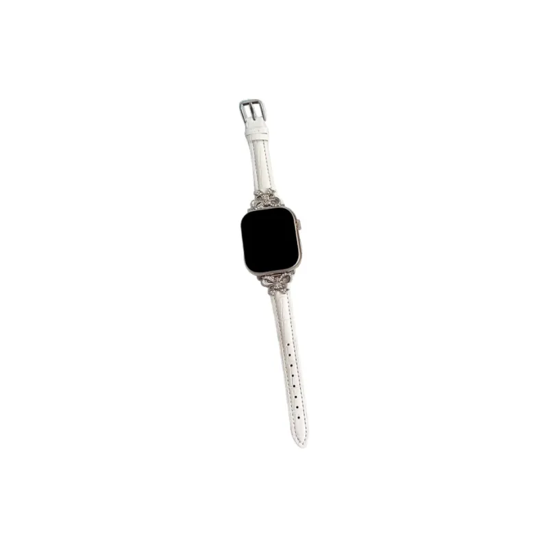 Warbler Dew Compatible With Apple Watch Apple Watch Band S9/S8/SE/7/6/5/4/3 Bamboo Pattern Bowknot Belt Apple Strap-3