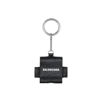 Balenciaga Grained Calfskin Earphone Case Women's Black