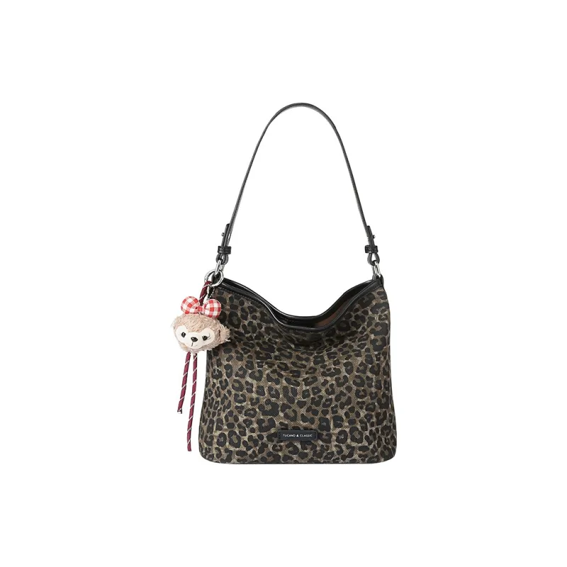 TUCANO Fabric With PU Shoulder Bag Regular Women's Coffee-1
