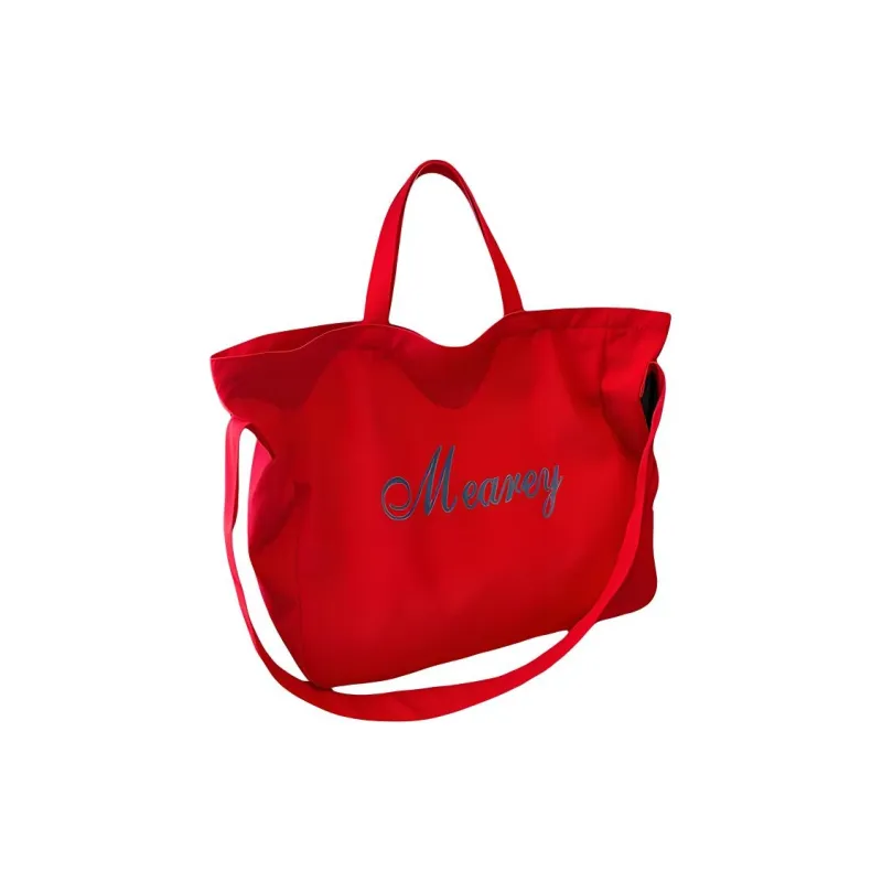 Morellybear Twill Canvas Canvas Bag Handbag Crossbody Bag Regular Women's Red/Black/Ecru-1