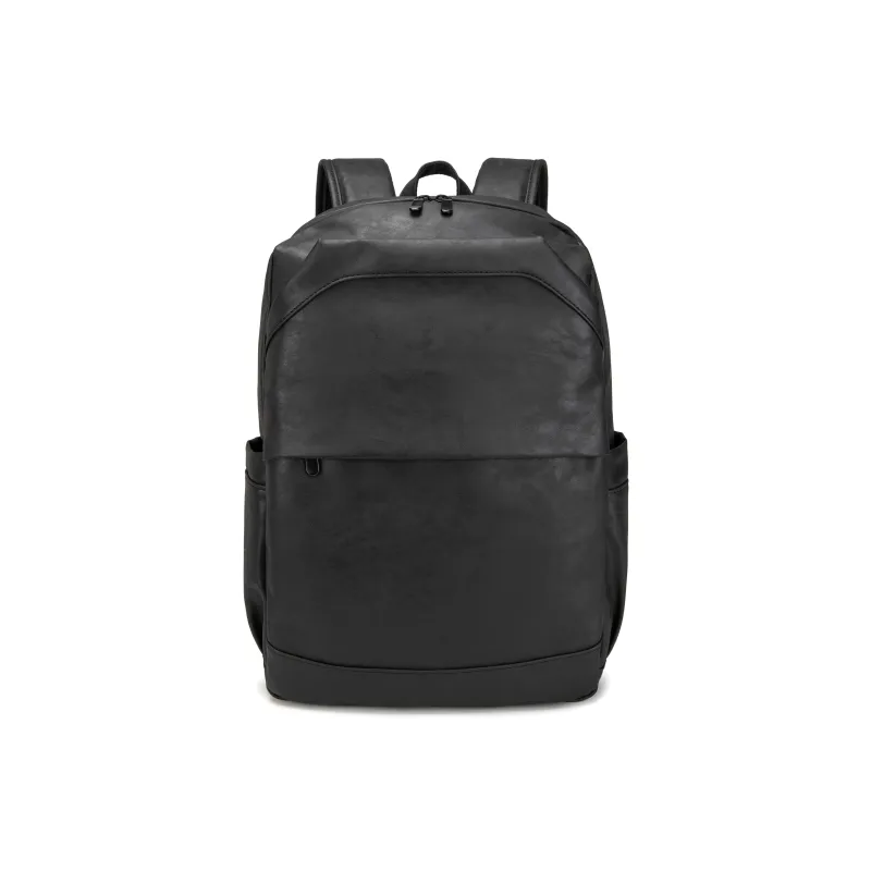 Slazenger PU Business Commute Students Patchwork Backpack Regular Men's Black/Diamond Black-0