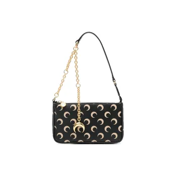 Marine Serre Calfskin Handbag, Shoulder Bag Women's Black