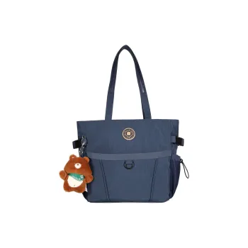 Dannybear Fabric Tote One Shoulder Handbag Unisex Dark Blue
