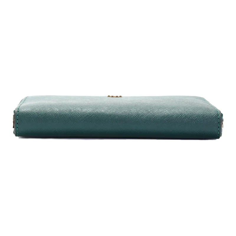 TORY BURCH Leather Wallet Mini Women's Green-5