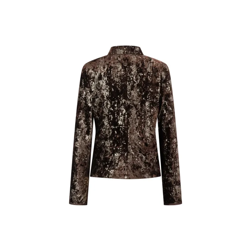 Three Quarters Shirt Women's Brown-1