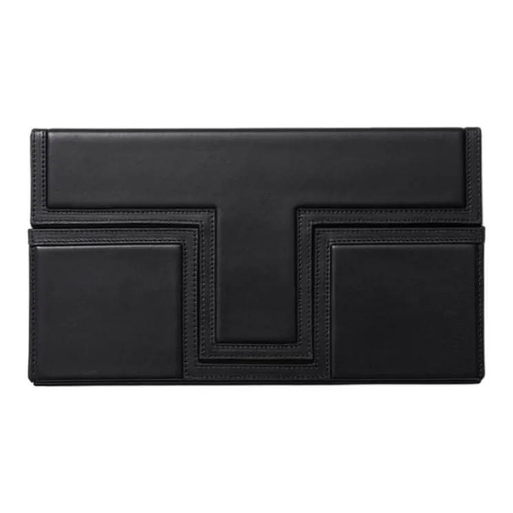 TOTEME Lambskin Evening Clutch Bag Medium Size Women's Black-1