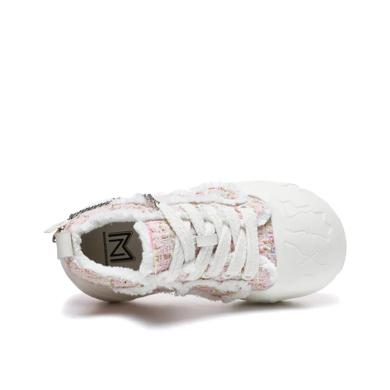 MOREMORENOISE Canvas Shoes Women's Low Top White-4
