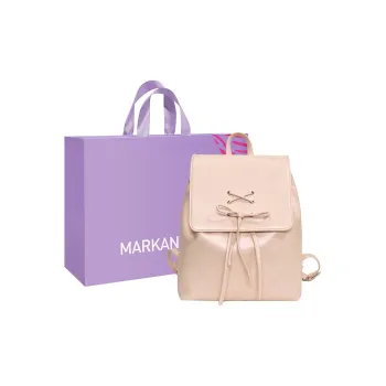 MARKANGARO PU Backpack Regular Women's Ballet Dance Pink/Milk White/White