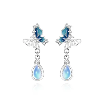 Lao Feng Xiang S925 Sterling Silver Hoop Earrings With Women's Gift Women's