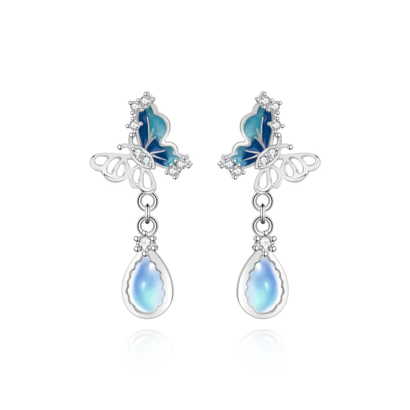 Lao Feng Xiang S925 Sterling Silver Hoop Earrings With Women's Gift Women's-0
