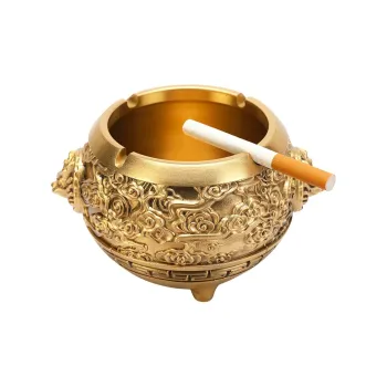 Xuan Rafters Pavilion Brass Ashtray Creative Individual Luxury Home Living Room Decor Office Business Gift Ornament