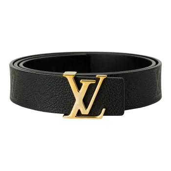 LOUIS VUITTON Cow Leather Belts Women's Black Width  3cm