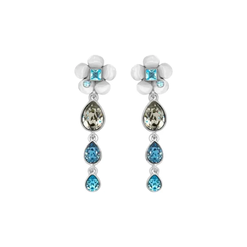 Oscar De La Renta Flower Teardrop Clip on Earrings-0