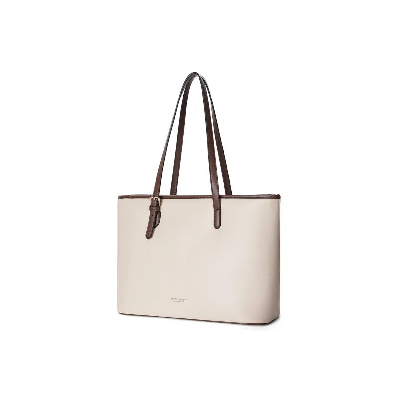 MEXICAN Polyurethane Leather Tote Bag, Shopping Bag, Shoulder Bag Tubas Women's Ecru & Apricot/Ecru & Coffee-9