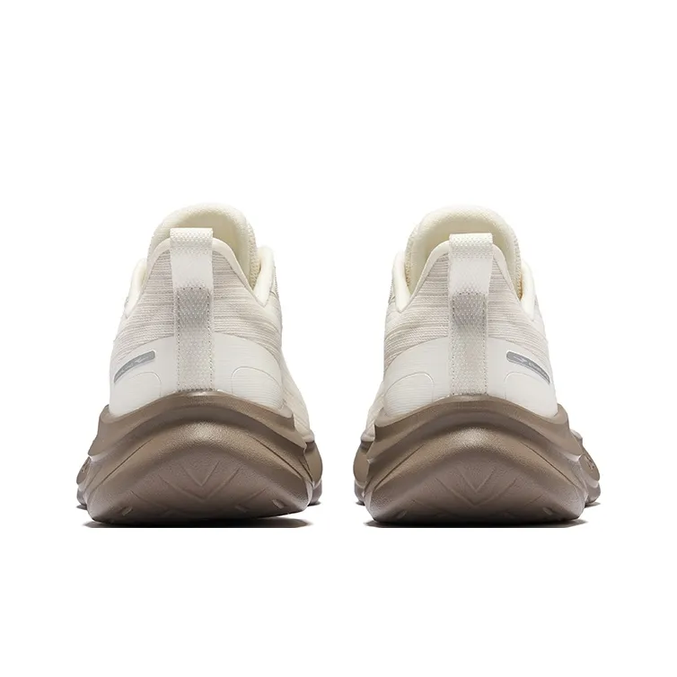 Erke Cushioning Wear-Resistant Low-Top Casual Running Shoes Women's Beige Brown-3