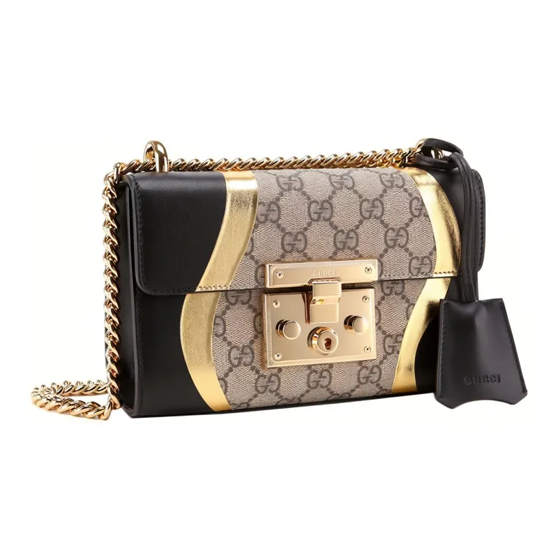 GUCCI Padlock Canvas With Leather Box Bag, Shoulder Bag, Crossbody Bag Small Size Women's-1