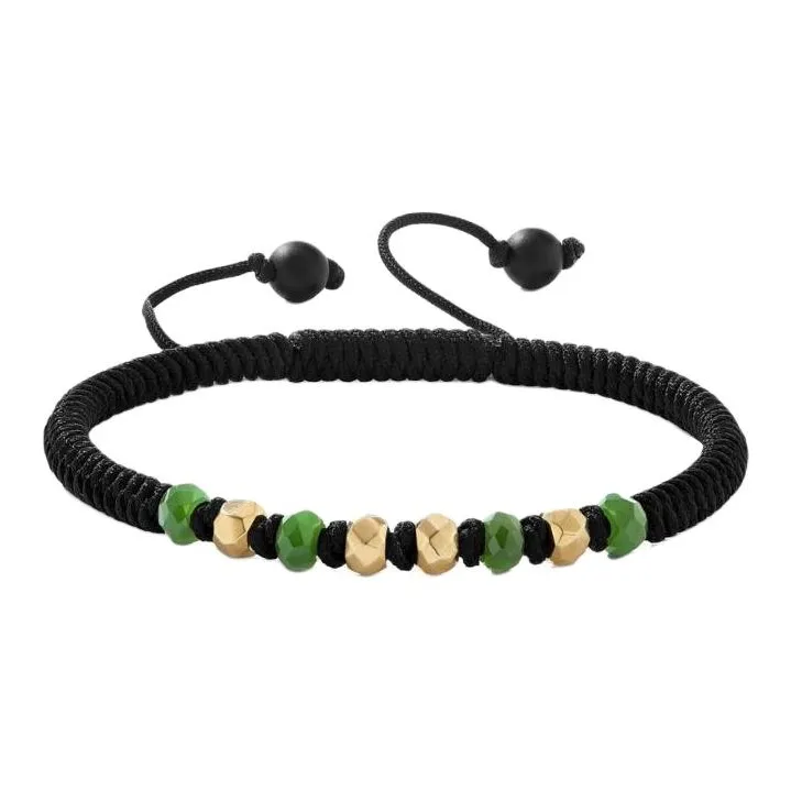 David Yurman 18kt Yellow Gold Fortune Jade Woven Bracelet-2