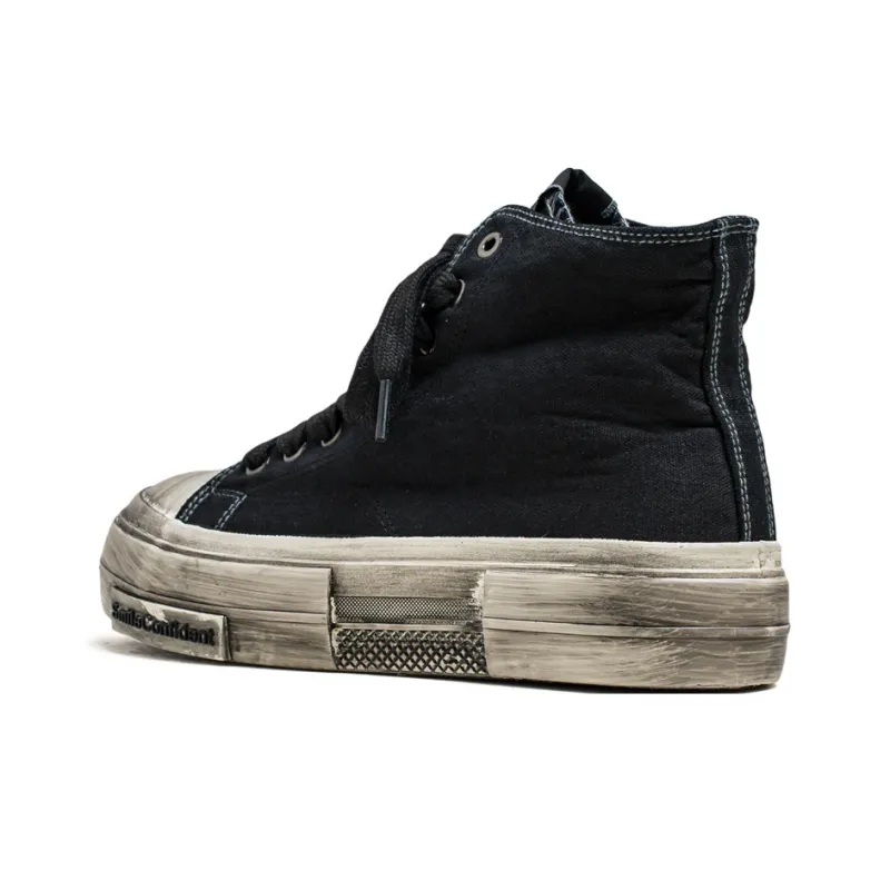Mengsai Non slip Lightweight Mid Top Canvas Shoes Men's Black-1