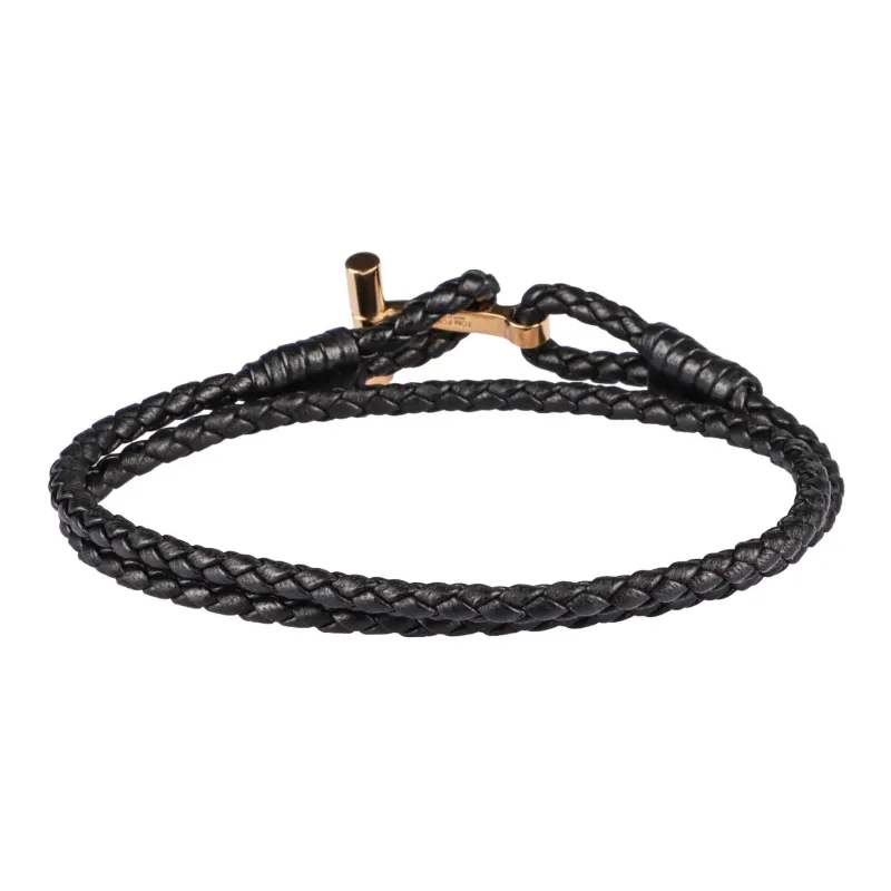 TOM FORD T Plaque Braided Bracelet-0