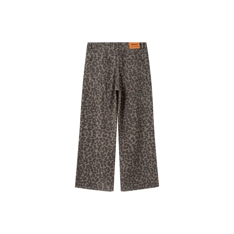 Suamoment Jeans Unisex Leopard Print-1