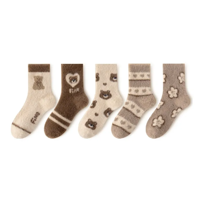MIIOW Mid Calf Socks Women's Combo Set-4