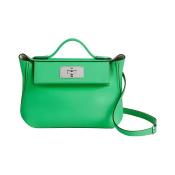 HERMES 24/24 Evercolor With Swift Calfskin Handbag Shoulder Bag Crossbody Bag Mini Women's Comic Green/Bubble Green