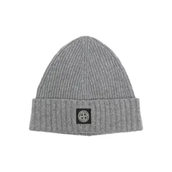 STONE ISLAND Compass patch Ribbed Beanie
