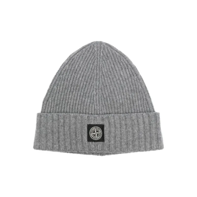 STONE ISLAND Compass patch Ribbed Beanie-0