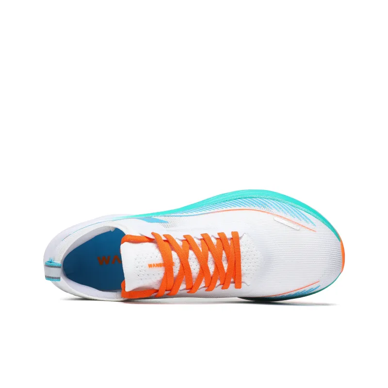 WANBUZHE Running Shoes Unisex Low Top White, Blue, Orange-3