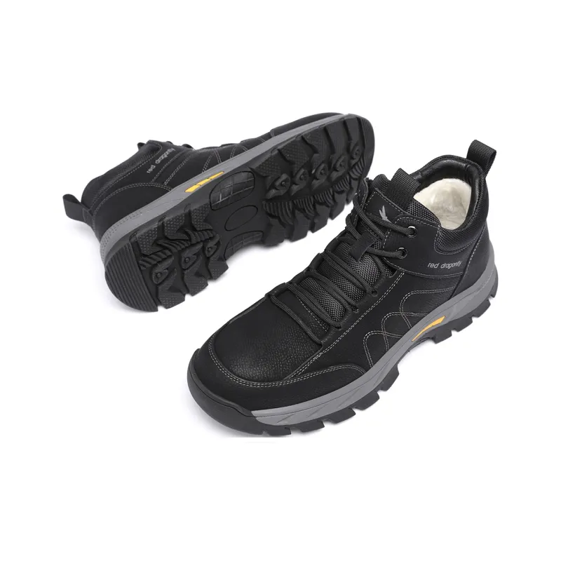 RED DRAGONFLY Hiking / Trekking Shoes Men High Top Black Gray-4