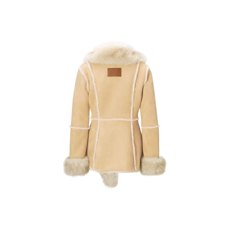 JYOSEI Velvet feel Coat Women's Light Brown-1