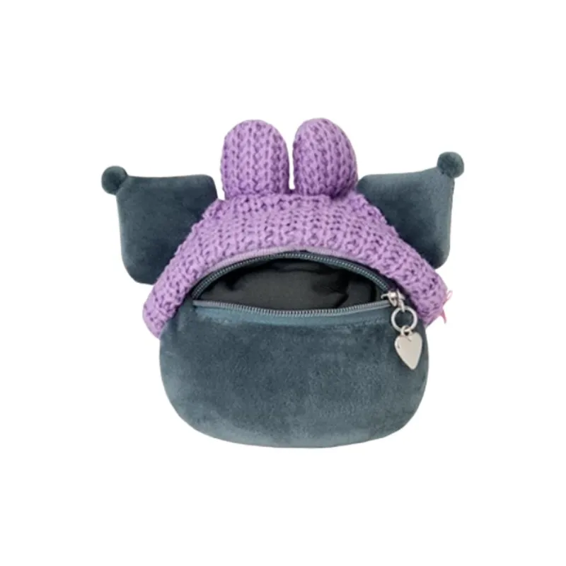 Sanrio Hello Kitty Head-Shaped Mini Pouch Dolls Plush Pendant 14cm Height-1